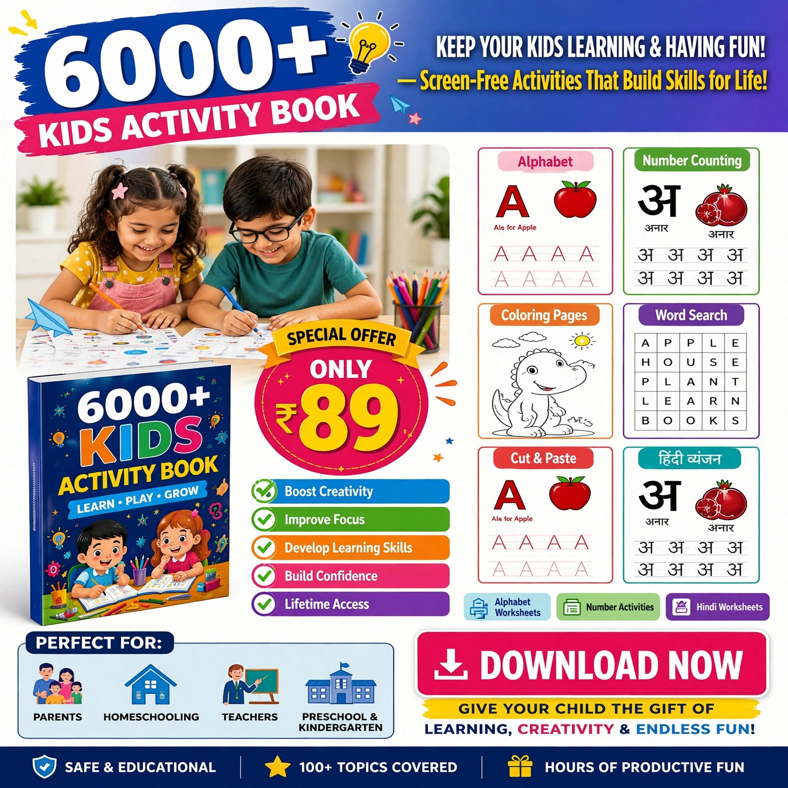 6000 Kids Activity Book cover